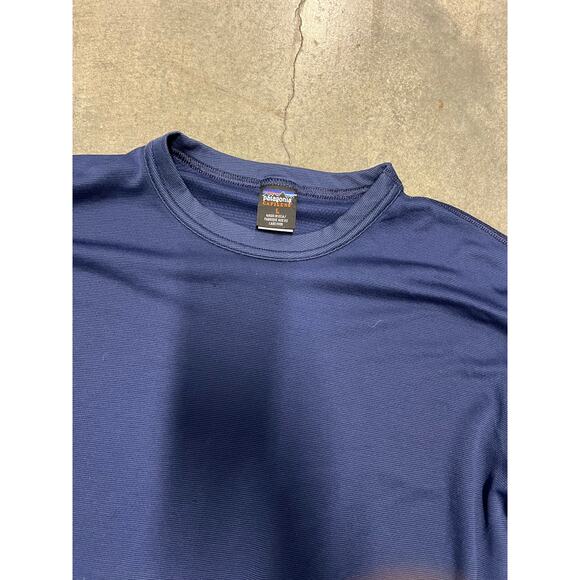 Vintage Patagonia Shirt Mens L Blue Capilene Long Sleeve Base Layer Made In USA - Picture 3 of 5